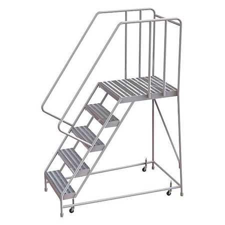 82 in H Aluminum Rolling Ladder, 5 Steps, 350 lb Load Capacity MPN:WLAR105244-D5