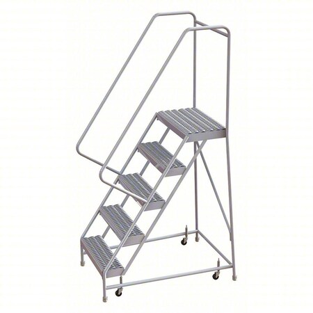 6.8 ft H Aluminum Rolling Ladder, 5 Steps, 350 lb Load Capacity MPN:WLAR105245