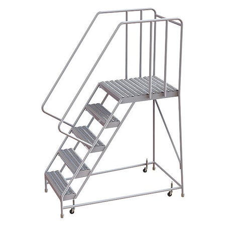 82 in H Aluminum Rolling Ladder, 5 Steps, 350 lb Load Capacity MPN:WLAR105245-D5