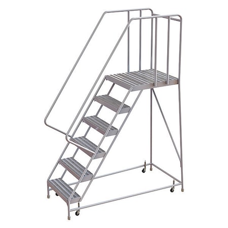 92 in H Aluminum Rolling Ladder, 6 Steps, 350 lb Load Capacity MPN:WLAR106164-D5