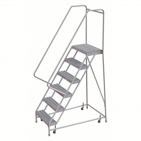 92 in H Aluminum Rolling Ladder, 6 Steps, 350 lb Load Capacity MPN:WLAR106165