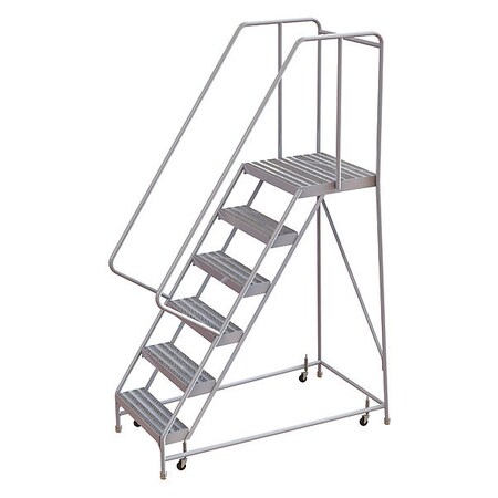 92 in H Aluminum Rolling Ladder, 6 Steps, 350 lb Load Capacity MPN:WLAR106244-D4