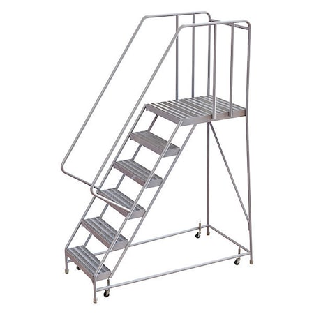 92 in H Aluminum Rolling Ladder, 6 Steps, 350 lb Load Capacity MPN:WLAR106244-D5