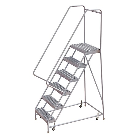 92 in H Aluminum Rolling Ladder, 6 Steps, 350 lb Load Capacity MPN:WLAR106245