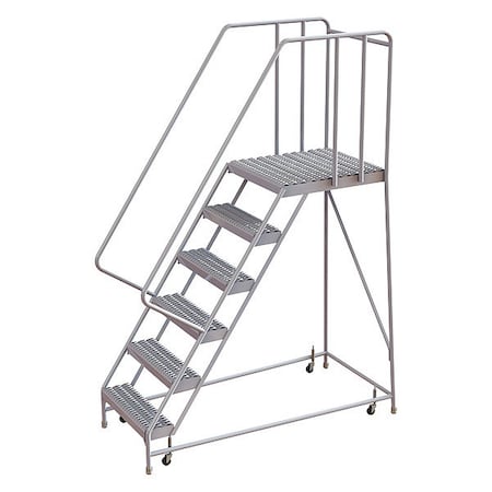 92 in H Aluminum Rolling Ladder, 6 Steps, 350 lb Load Capacity MPN:WLAR106245-D5