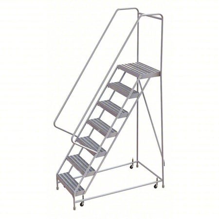8.5 ft H Aluminum Rolling Ladder, 7 Steps, 350 lb Load Capacity MPN:WLAR107164