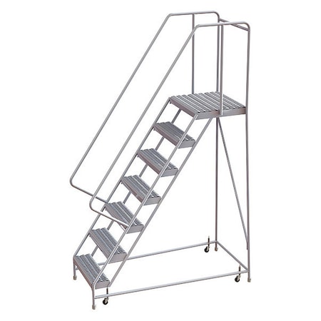 102 in H Aluminum Rolling Ladder, 7 Steps, 350 lb Load Capacity MPN:WLAR107165-D4