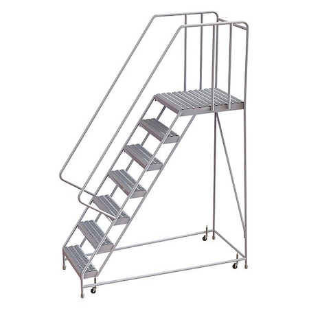 102 in H Aluminum Rolling Ladder, 7 Steps, 350 lb Load Capacity MPN:WLAR107165-D5