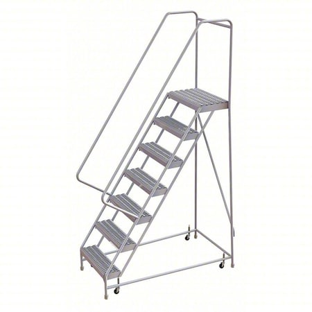 102 in H Aluminum Rolling Ladder, 7 Steps, 350 lb Load Capacity MPN:WLAR107245