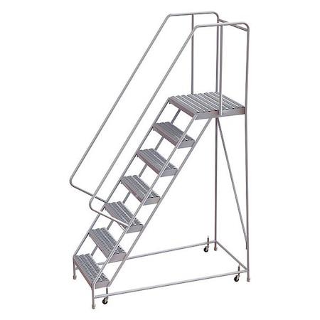 102 in H Aluminum Rolling Ladder, 7 Steps, 350 lb Load Capacity MPN:WLAR107245-D4
