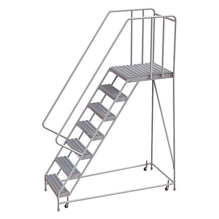 102 in H Aluminum Rolling Ladder, 7 Steps, 350 lb Load Capacity MPN:WLAR107245-D5