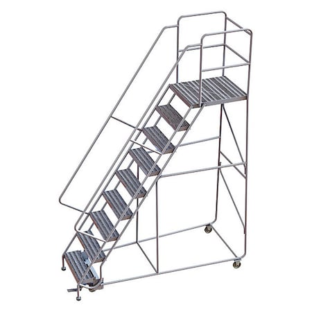 122 in H Aluminum Rolling Ladder, 9 Steps, 350 lb Load Capacity MPN:WLAR109244-D5