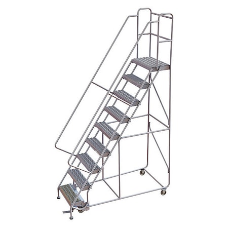122 in H Aluminum Rolling Ladder, 9 Steps, 350 lb Load Capacity MPN:WLAR109245