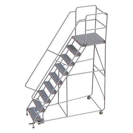 122 in H Aluminum Rolling Ladder, 9 Steps, 350 lb Load Capacity MPN:WLAR109245-D5