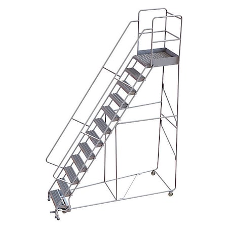 156 in H Aluminum Rolling Ladder, 12 Steps, 350 lb Load Capacity MPN:WLAR112245