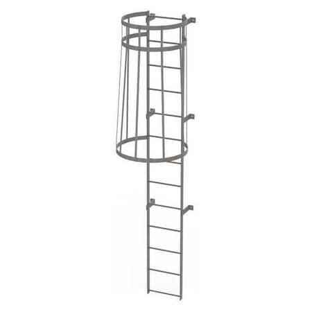 12 ft Overall H, Fixed Ladder with Safety Cage, Steel, 13 Steps, Top Exit, 500 lb Load Capacity MPN:WLFC1113