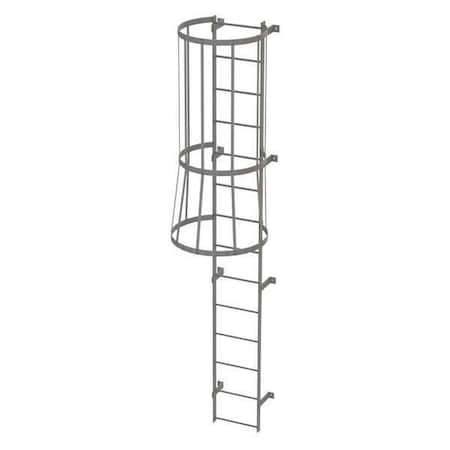13 ft Overall H, Fixed Ladder with Safety Cage, Steel, 14 Steps, Top Exit, 500 lb Load Capacity MPN:WLFC1114