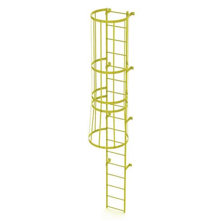 16 ft. Overall H, Ladder, Standard Fixed Cage, Steel, 17-Rung, Steel, 17 Steps, Safety Yellow Finish MPN:WLFC1117-Y
