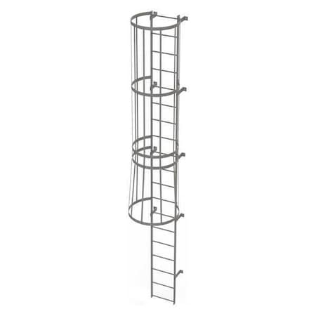 18 ft Overall H, Fixed Ladder with Safety Cage, Steel, 19 Steps, Top Exit, 500 lb Load Capacity MPN:WLFC1119