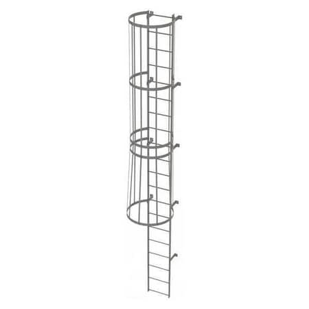 19 ft Overall H, Fixed Ladder with Safety Cage, Steel, 20 Steps, Top Exit, 500 lb Load Capacity MPN:WLFC1120