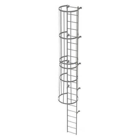 20 ft Overall H, Fixed Ladder with Safety Cage, Steel, 21 Steps, Top Exit, 500 lb Load Capacity MPN:WLFC1121