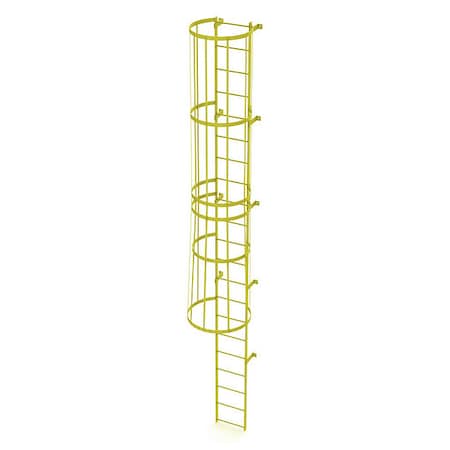 20 ft. Overall H, Ladder, Standard Fixed Cage, Steel, 21-Rung, Steel, 21 Steps, Safety Yellow Finish MPN:WLFC1121-Y
