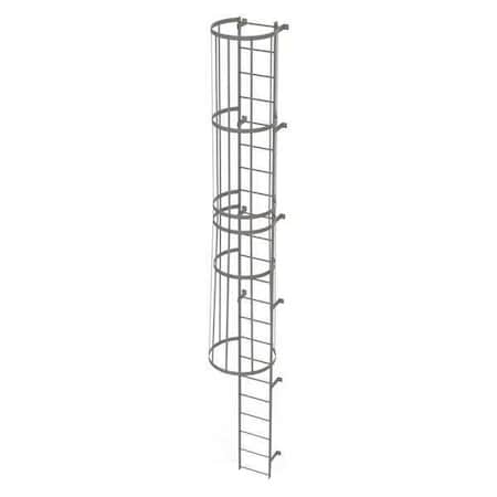 21 ft Overall H, Fixed Ladder with Safety Cage, Steel, 22 Steps, Top Exit, 500 lb Load Capacity MPN:WLFC1122