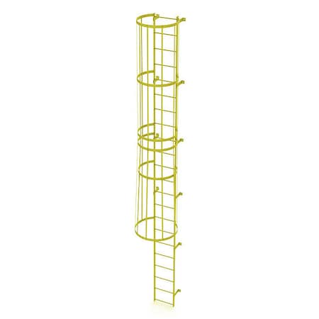 21 ft. Overall H, Ladder, Standard Fixed Cage, Steel, 22-Rung, Steel, 22 Steps, Safety Yellow Finish MPN:WLFC1122-Y