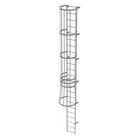 22 ft Overall H, Fixed Ladder with Safety Cage, Steel, 23 Steps, Top Exit, 500 lb Load Capacity MPN:WLFC1123
