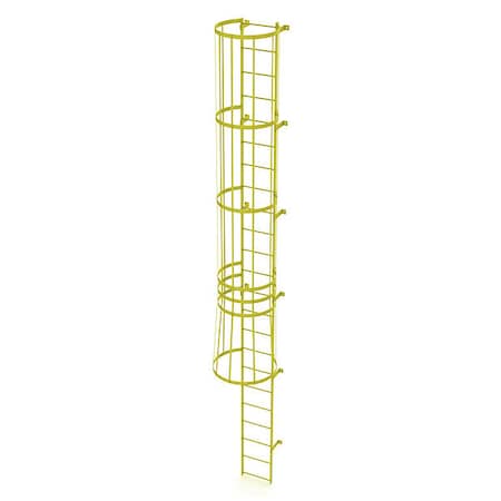 22 ft. Overall H, Ladder, Standard Fixed Cage, Steel, 23-Rung, Steel, 23 Steps, Safety Yellow Finish MPN:WLFC1123-Y