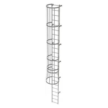 23 ft Overall H, Fixed Ladder with Safety Cage, Steel, 24 Steps, Top Exit, 500 lb Load Capacity MPN:WLFC1124