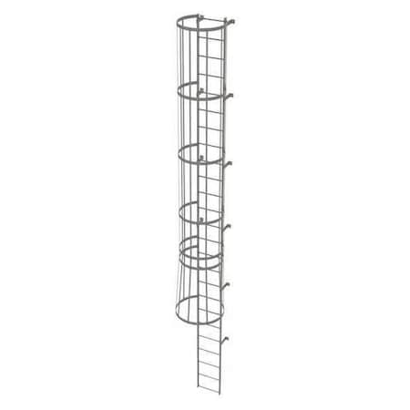 24 ft Overall H, Fixed Ladder with Safety Cage, Steel, 25 Steps, Top Exit, 500 lb Load Capacity MPN:WLFC1125