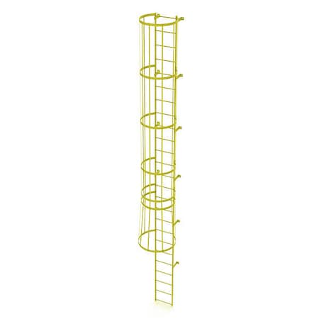 24 ft. Overall H, Ladder, Standard Fixed Cage, Steel, 25-Rung, Steel, 25 Steps, Safety Yellow Finish MPN:WLFC1125-Y