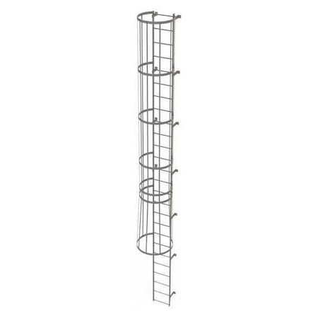 25 ft Overall H, Fixed Ladder with Safety Cage, Steel, 26 Steps, Top Exit, 500 lb Load Capacity MPN:WLFC1126