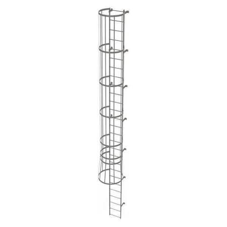 26 ft Overall H, Fixed Ladder with Safety Cage, Steel, 27 Steps, Top Exit, 500 lb Load Capacity MPN:WLFC1127