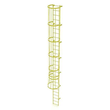 26 ft. Overall H, Ladder, Standard Fixed Cage, Steel, 27-Rung, Steel, 27 Steps, Safety Yellow Finish MPN:WLFC1127-Y