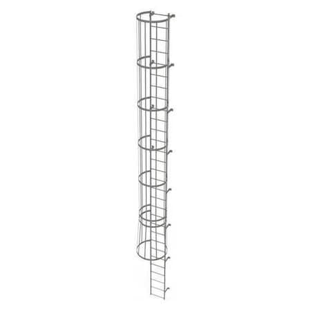 29 ft Overall H, Fixed Ladder with Safety Cage, Steel, 30 Steps, Top Exit, 500 lb Load Capacity MPN:WLFC1130