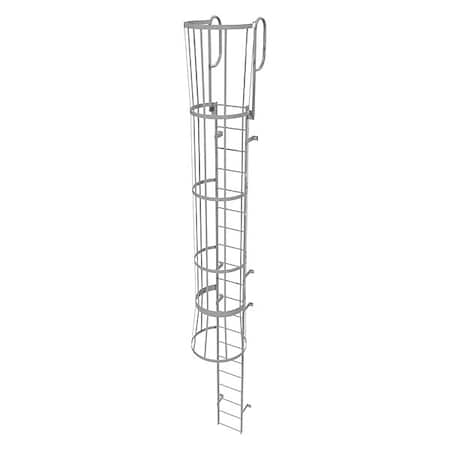 23 ft Overall H, Fixed Ladder with Safety Cage, Steel, 20 Steps, Top Exit, 500 lb Load Capacity MPN:WLFC1220