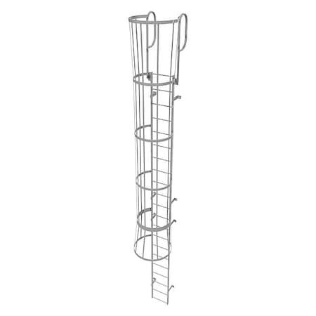 24 ft Overall H, Fixed Ladder with Safety Cage, Steel, 21 Steps, Top Exit, 500 lb Load Capacity MPN:WLFC1221