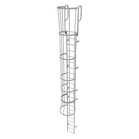 25 ft Overall H, Fixed Ladder with Safety Cage, Steel, 22 Steps, Top Exit, 500 lb Load Capacity MPN:WLFC1222