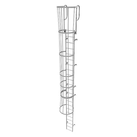 26 ft Overall H, Fixed Ladder with Safety Cage, Steel, 23 Steps, Top Exit, 500 lb Load Capacity MPN:WLFC1223