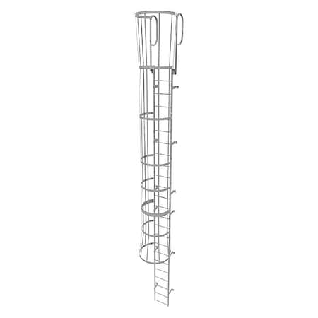 27 ft Overall H, Fixed Ladder with Safety Cage, Steel, 24 Steps, Top Exit, 500 lb Load Capacity MPN:WLFC1224