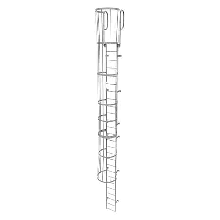 29 ft Overall H, Fixed Ladder with Safety Cage, Steel, 26 Steps, Top Exit, 500 lb Load Capacity MPN:WLFC1226