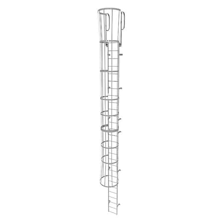31 ft Overall H, Fixed Ladder with Safety Cage, Steel, 28 Steps, Top Exit, 500 lb Load Capacity MPN:WLFC1228