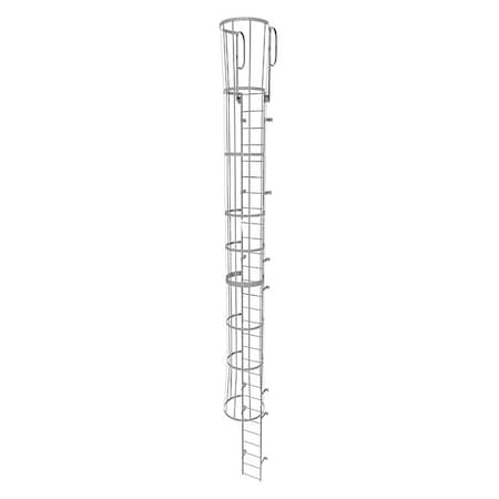 32 ft Overall H, Fixed Ladder with Safety Cage, Steel, 29 Steps, Top Exit, 500 lb Load Capacity MPN:WLFC1229