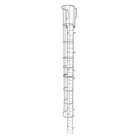 33 ft Overall H, Fixed Ladder with Safety Cage, Steel, 30 Steps, Top Exit, 500 lb Load Capacity MPN:WLFC1230