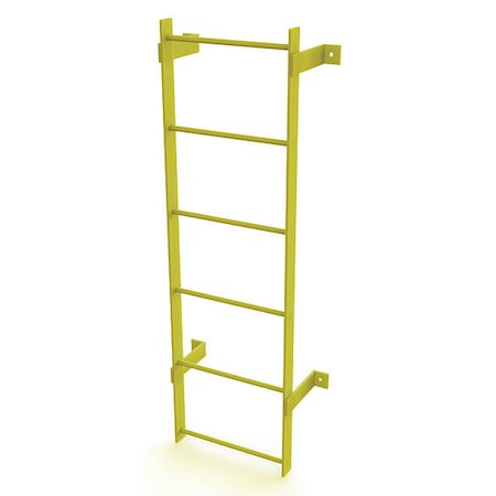 5 ft. Overall H, Ladder, Steel, Standard Fixed, 6-Rung, Steel, 6 Steps, Top Exit, Safety Yellow Finish MPN:WLFS0106-Y