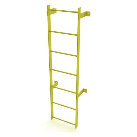 6 ft. Overall H, Ladder, Steel, Standard Fixed, 7-Rung, Steel, 7 Steps, Safety Yellow Finish MPN:WLFS0107-Y