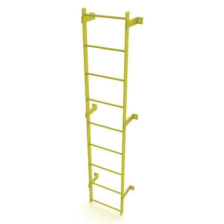 8 ft. Overall H, Ladder, Steel, Standard Fixed, 9-Rung, Steel, 9 Steps, Safety Yellow Finish MPN:WLFS0109-Y
