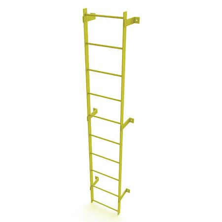 9 ft. Overall H, Ladder, Steel, Standard Fixed, 10-Rung, Steel, 10 Steps, Safety Yellow Finish MPN:WLFS0110-Y